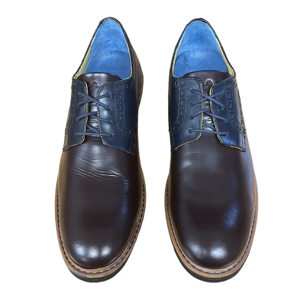 Robert Graham Bethune Derby Dress Business Brown Black Men's Leather Shoes 13 M